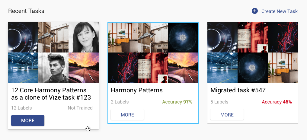 Dashboard of Vize.ai