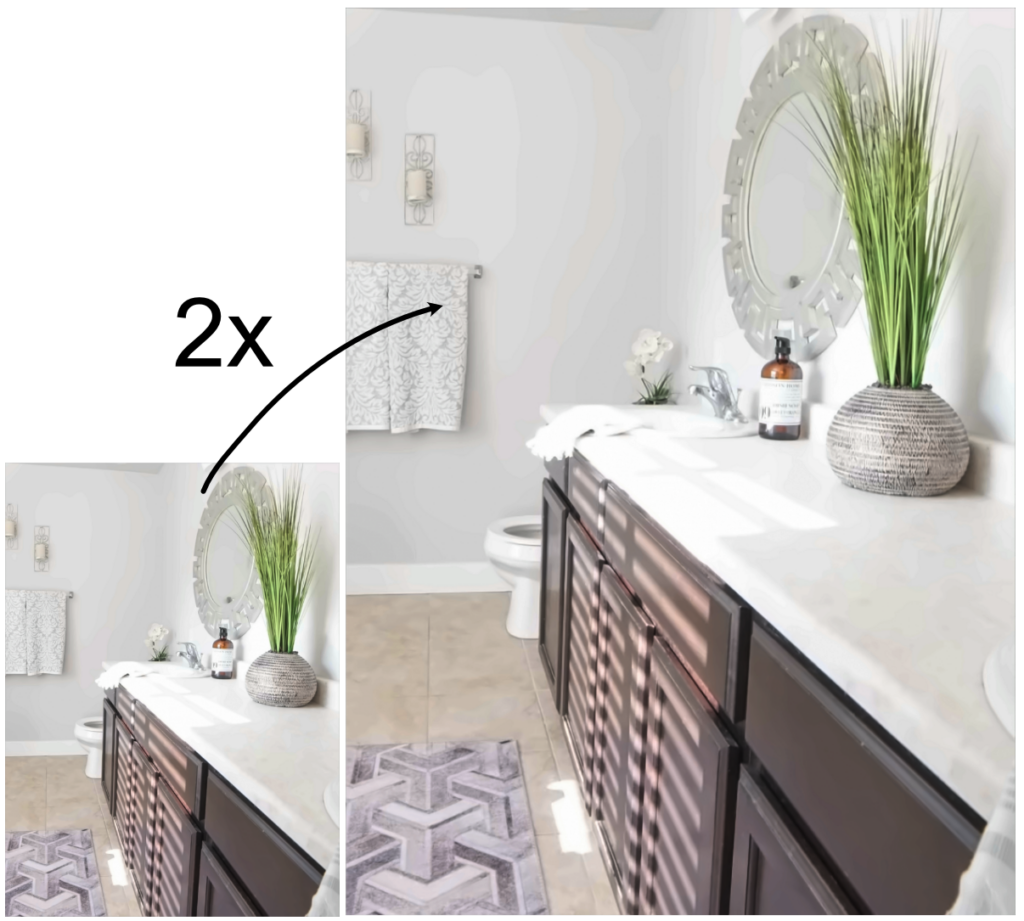 Enhance image resolution by 2, 4 or 8 times for real estate images.