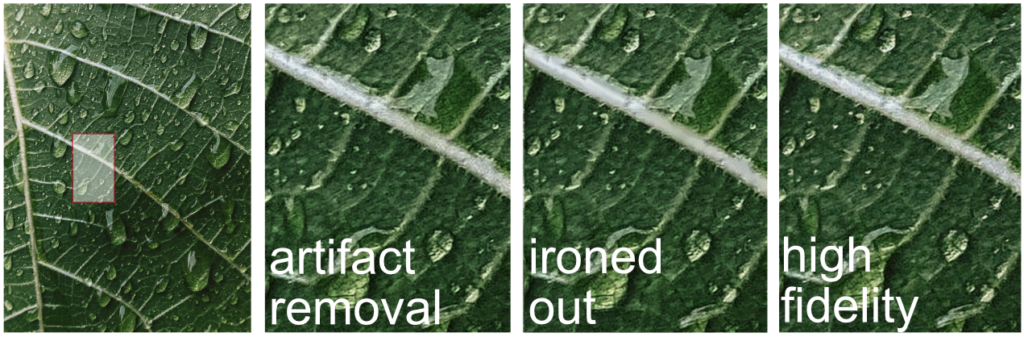 Different modes of the image upscaling smart algorithm to fine-tune details on the image.