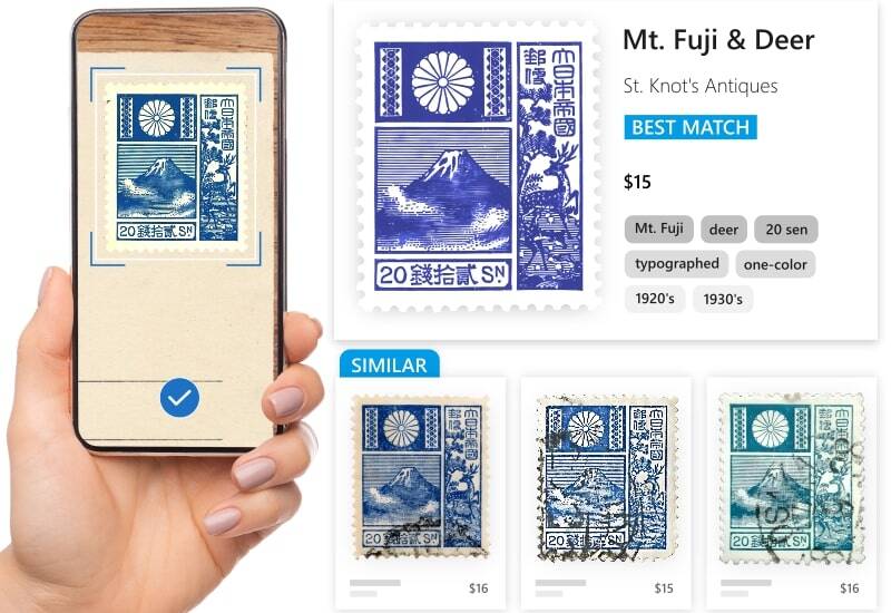 Visual and similarity search of collectible stamps