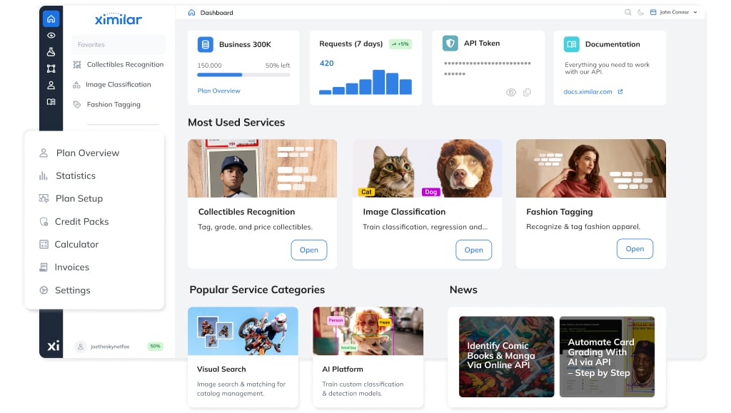 Ximilar App is a way to access computer vision solutions without coding and to gain your own authentication key to use them via API.