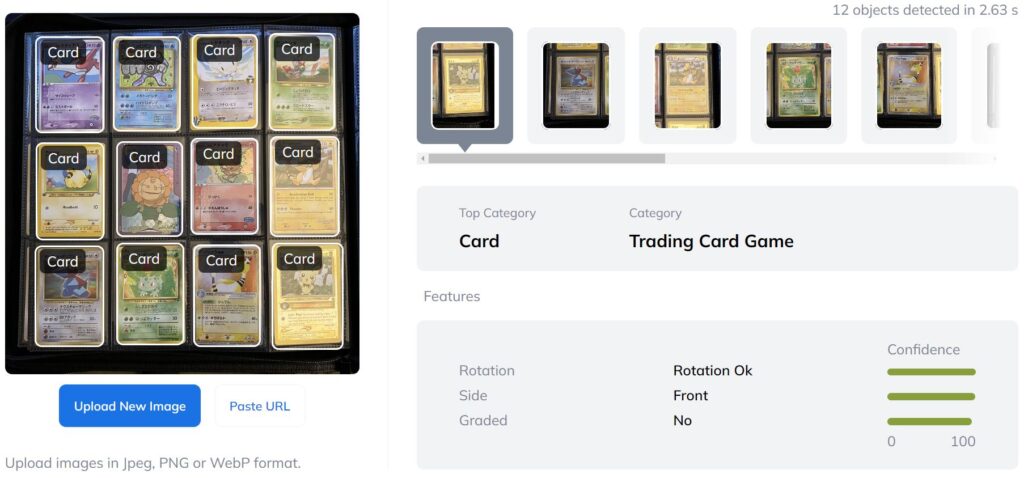 Ximilar can easily detect all trading cards in an image and identify them individually.