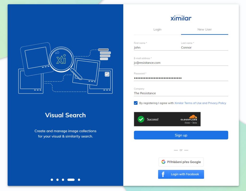 Ximilar App login page.