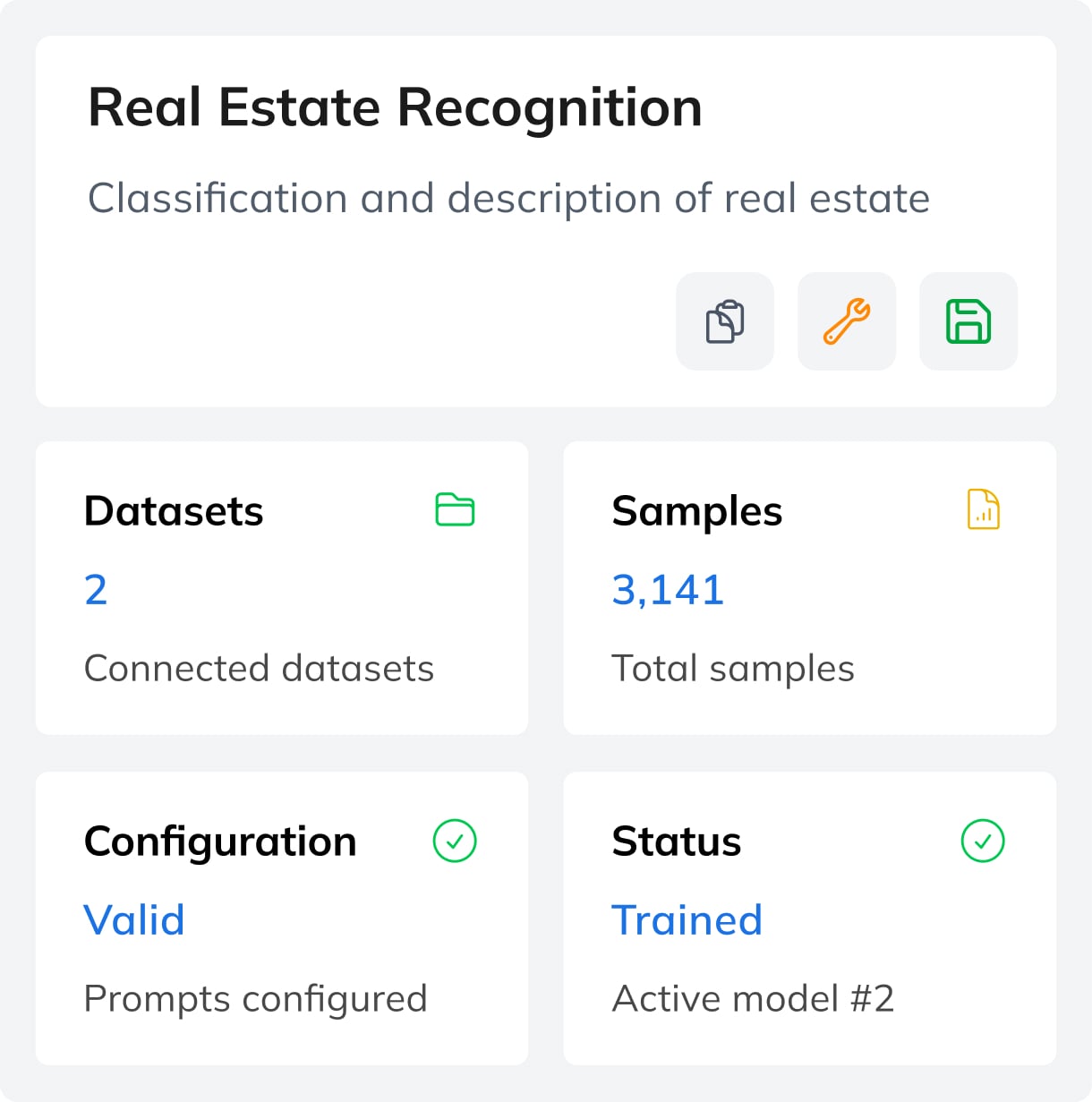 Defines a&nbsp;VLM setup with system and user prompts and links one or&nbsp;more datasets for training.