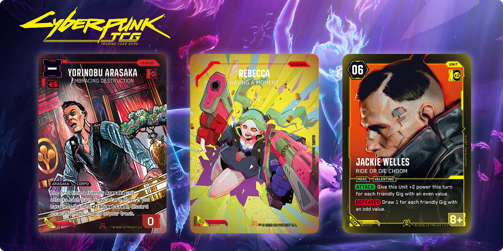Cyberpunk TCG cards feature amazing artworks by artists like Vincenzo Riccardi, Narupiti Harunsong, or Ilya Kuvshinov. (Source: cyberpunktcg.com)