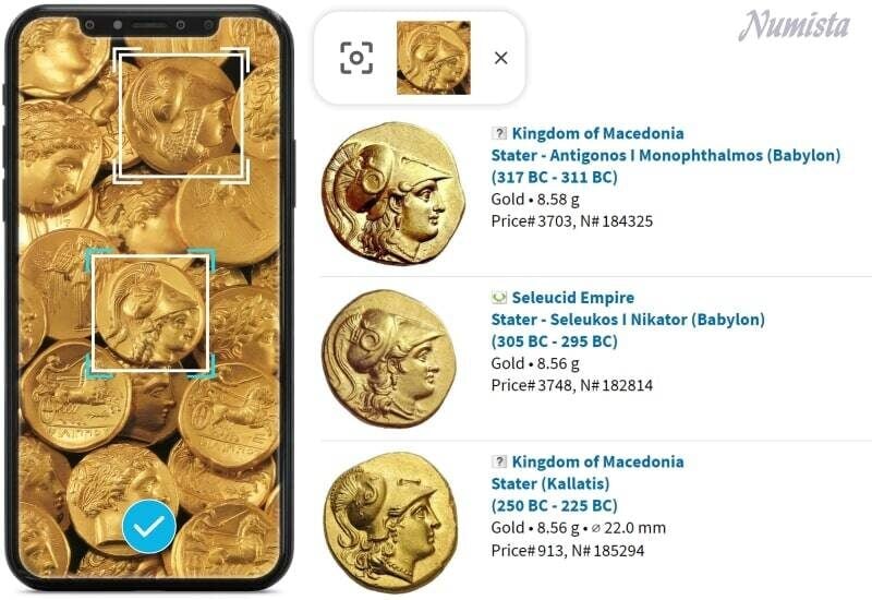 Visual AI for collectibles by Ximilar: detection and visual search of coins for website Numista.