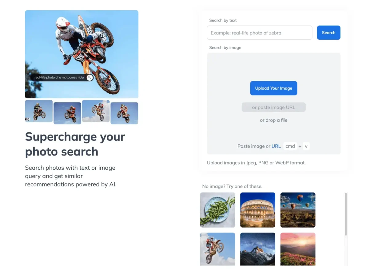 Stock Photo search demo with AI.