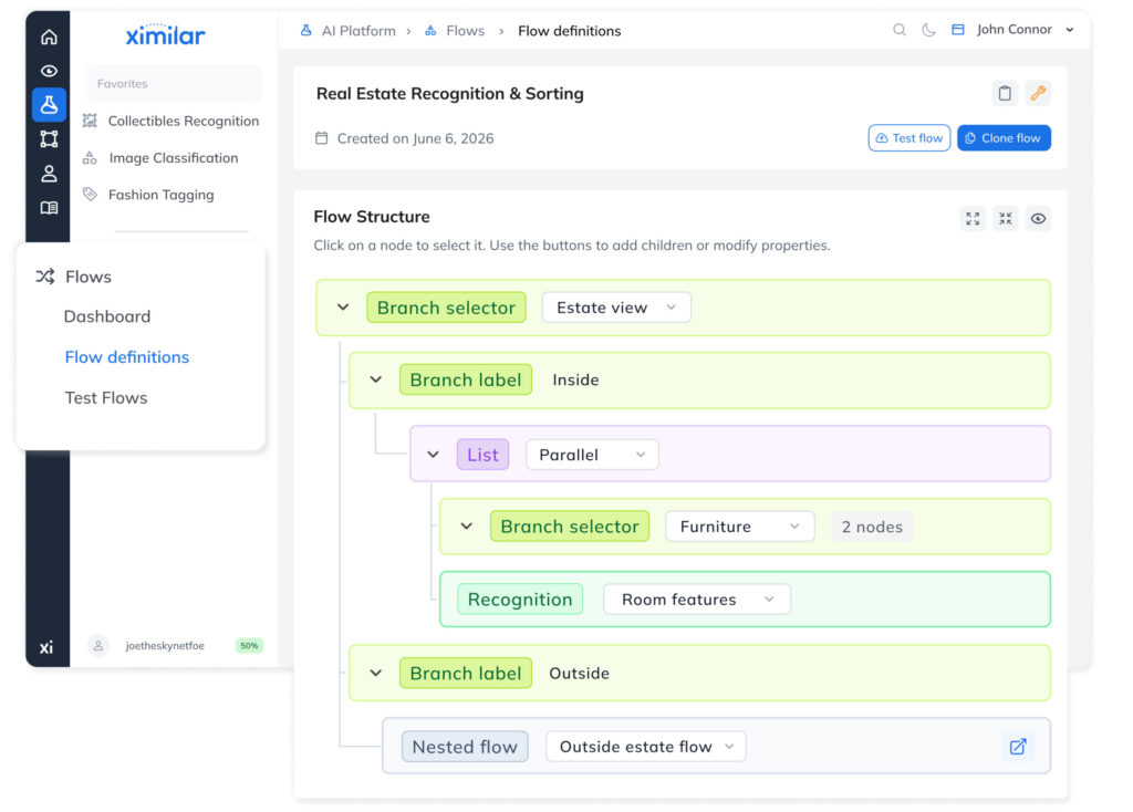 With flows, you simply connect machine learning models, and review the structure anytime you need.