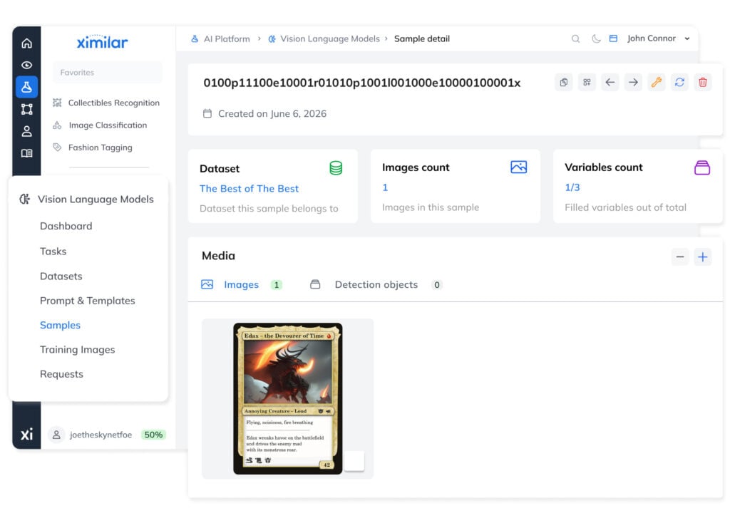 Ximilar’s no-code VLM platform lets you train private AI models that understand both images and text – all without ML expertise. Fine-tuned models run on&nbsp;your own devices, handle domain-specific tasks, and deliver fast, accurate results.