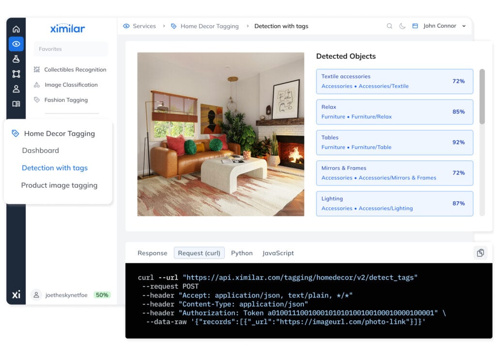 Computer vision platform of&nbsp;Ximilar is&nbsp;accessible through App and via API.